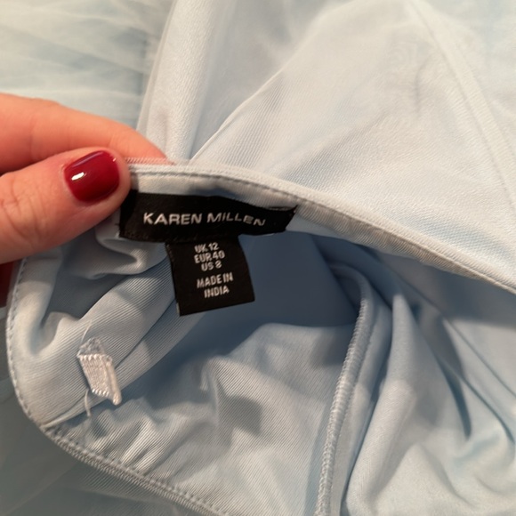 Karen Millen Tulle One Shoulder Woven Midi Dress - Picture 11 of 12